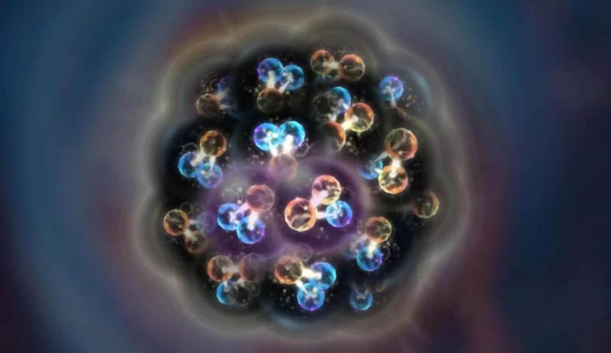 Quark e gluoni nel nucleo atomico: ecco la prima immagine - Illustrazione di quark e gluoni (IFJ PAN FOTO) - www.sciencecue.it