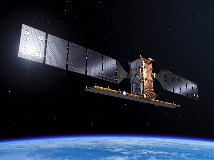 Illustrazione di Sentinel-1B (ESA-Pierre Carril foto) - www.aerospacecue.it