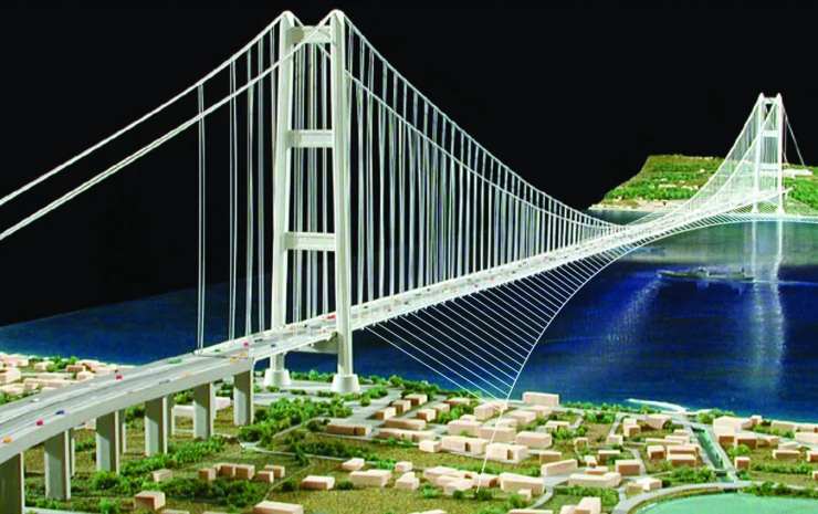 Illustrazione del futuro Ponte sullo Stretto (Vanity Fair FOTO) - www.buildingcue.it