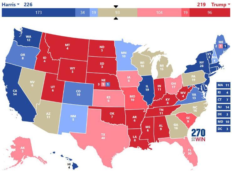 Mappa interattiva elezioni USA (270 to Win) - www.systemscue.it