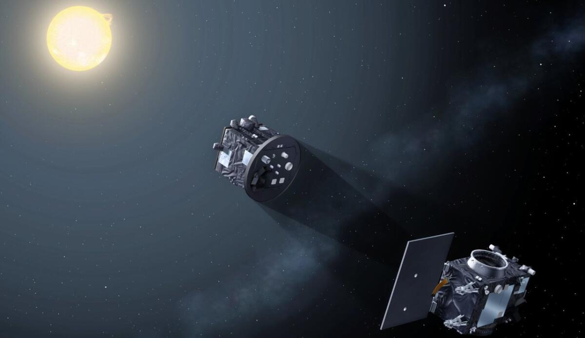 Proba 3: la missione "creatrice di eclissi" dell'ESA è pronta a partire il prossimo 4 dicembre - Illustrazione di Proba 3 (ESA foto) - www.aerospacecue.it