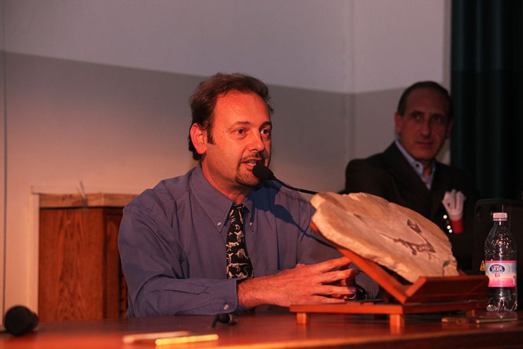 Cristiano Dal Sasso, uno dei paleontologi che si sta occupando di studiare questi fossili (Wikipedia Meet the media Guru)