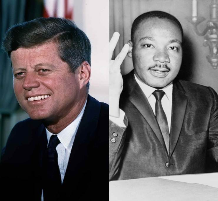 JFK e Martin Luther King (Wikipedia FOTO)- www.managementcue.it