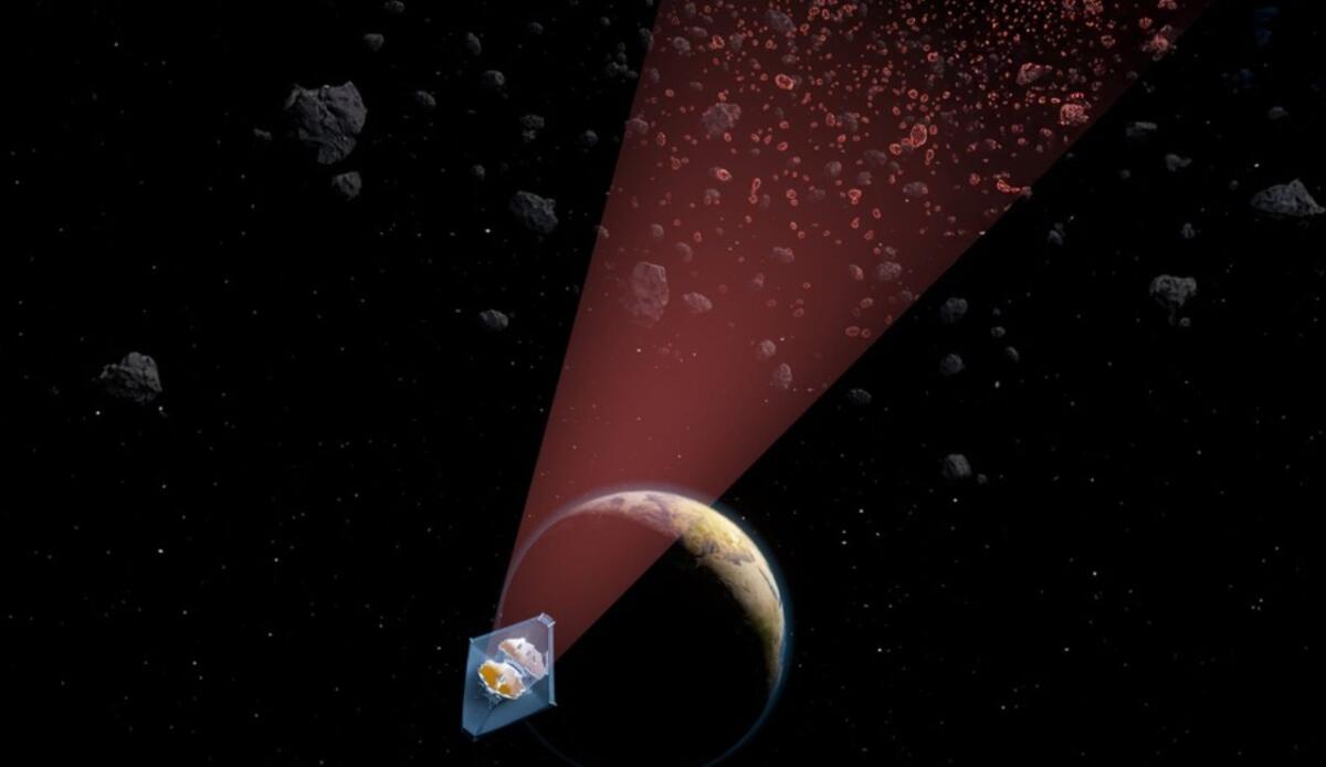 JWST scopre 139 nuovi asteroidi: i più piccoli mai rilevati - Illustrazione del Telescopio James Webb che scopre gli asteroidi (NASA foto) - www.aerospacecue.it