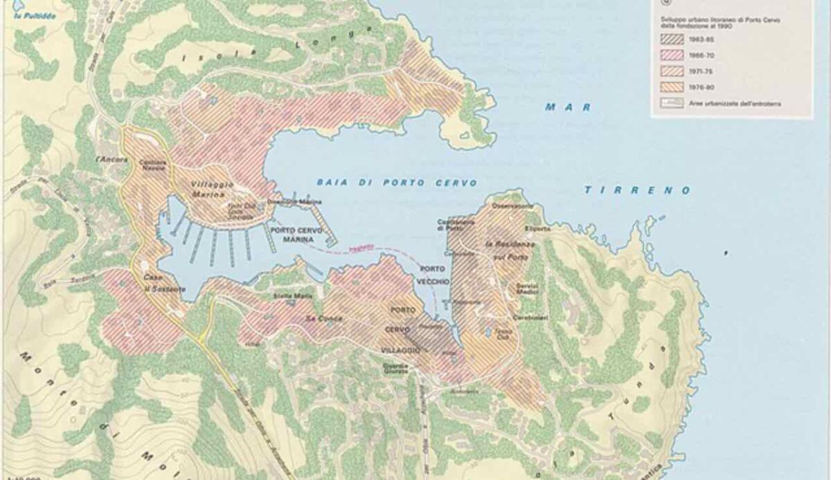Un paradiso creato dal nulla: la storia incredibile della Costa Smeralda - Cartina costa Smeralda (Wikimedia foto, TCI Cartographic Office) - www.marinecue.it