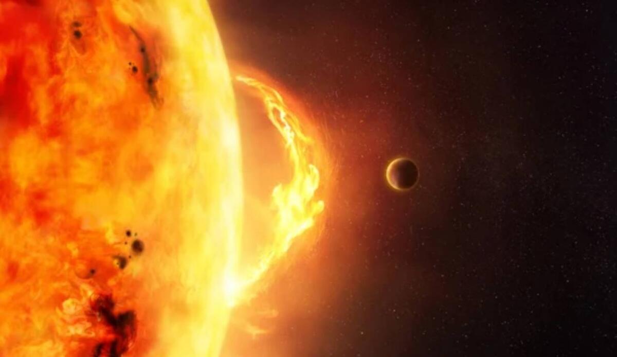 I brillamenti solari prevedibili? Le emissioni a 131 e 304 Å crescono 3 ore prima dell’eruzione - Illustrazione di un brillamento solare (Depositphotos foto) - www.aerospacecue.it