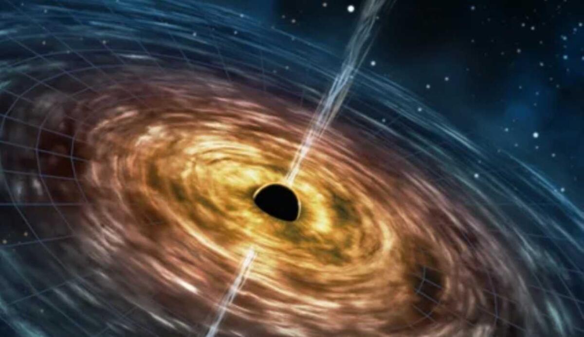 Scoperti buchi neri senza singolarità: la chiave è la gravità quantistica - Illustrazione di un buco nero supermassiccio (Depositphotos foto) - www.aerospacecue.it