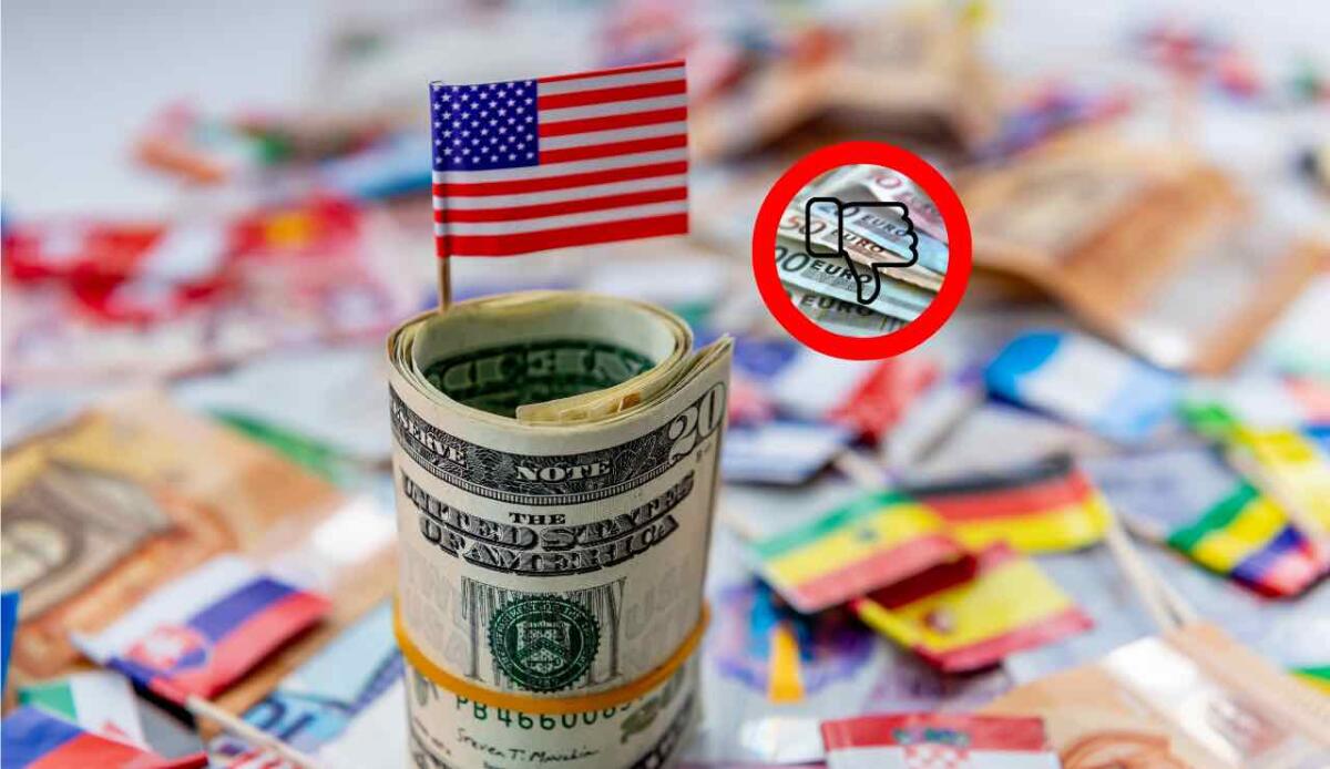 L’euro perde terreno: il dollaro domina il 90% degli scambi internazionali - Il dollaro domina, l'euro perde (Canva) - financecue.it