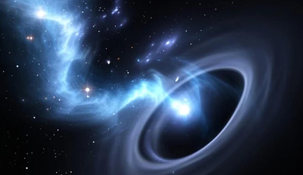 Il l buco nero LID-568 cresce 40 volte più rapidamente del previsto - Illustrazione di un buco nero (Depositphotos foto) - www.aerospacecue.it