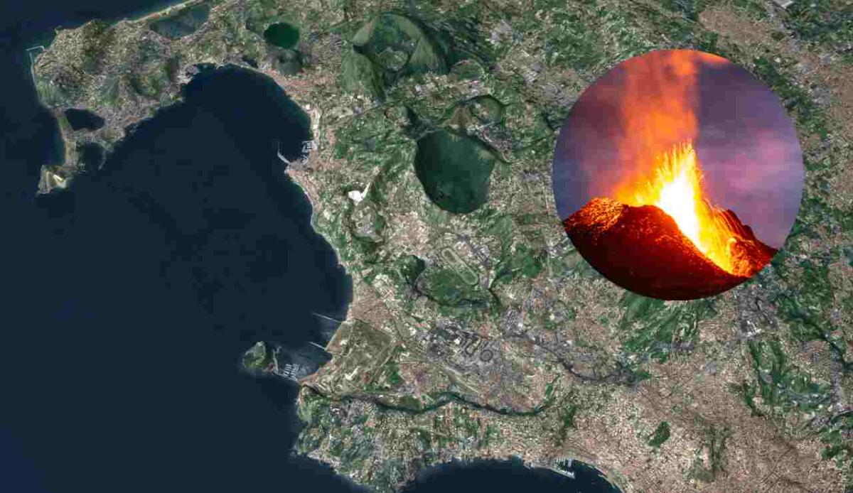 Campi Flegrei: scoperta un’eruzione colossale di 109.000 anni fa - Eruzione nei Campi Flegrei (Depositphotos e Canva foto) - www.sciencecue.it