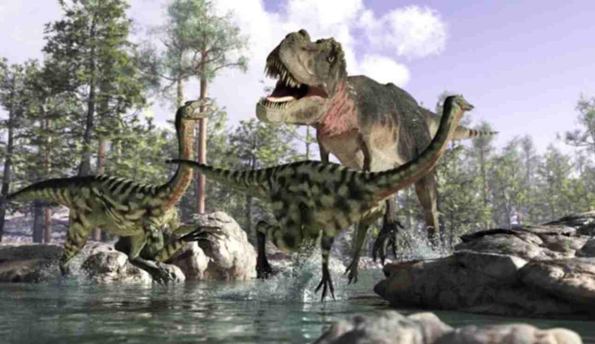 Dinosauri più antichi del previsto: la nuova ipotesi sulle loro origini - Illustrazione di alcuni dinosauri (Depositphotos FOTO) - www.sciencecue.it