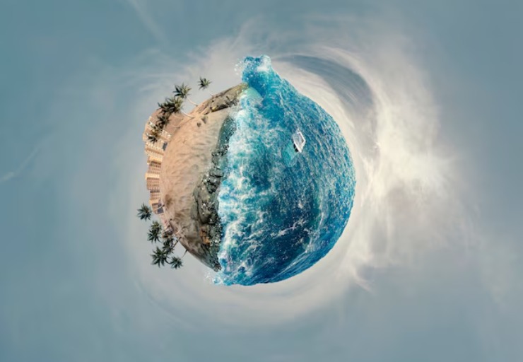 Illustrazione del cambiamento climatico sul mondo (Freepik)