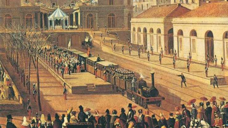 Illustrazione dell'inaugurazione della Napoli-Portici (Alinari foto) - www.vehiclecue.it