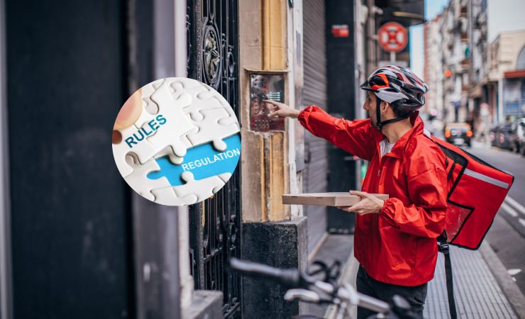 Regolamentazione del settore del food delivery (Canva) - financecue.it