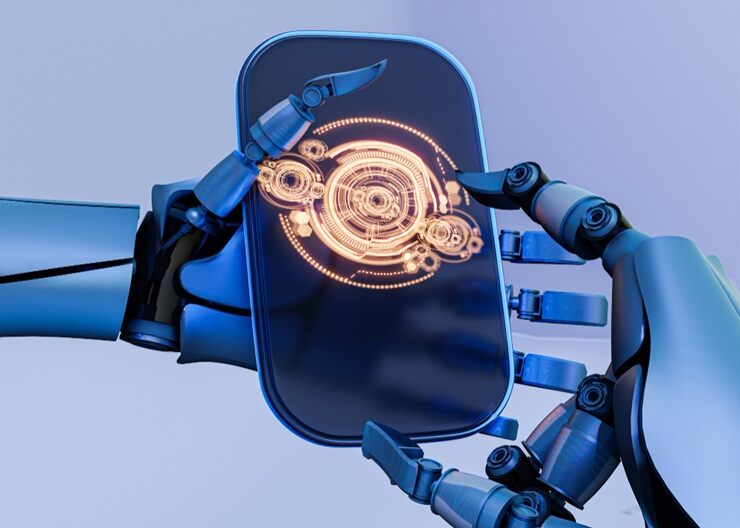 Robot con uno smartphone