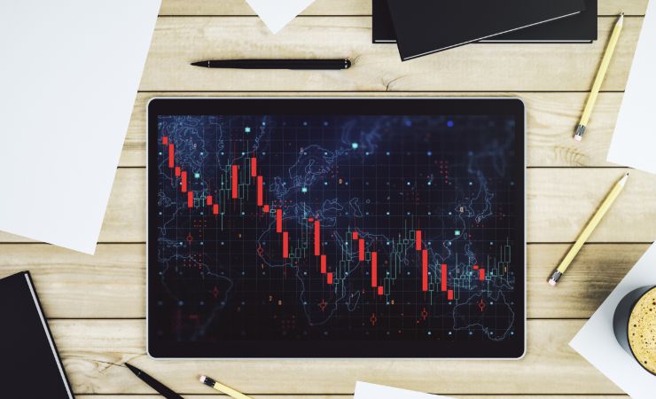 Economia grafico della borsa (Canva foto) - www.financecue.it