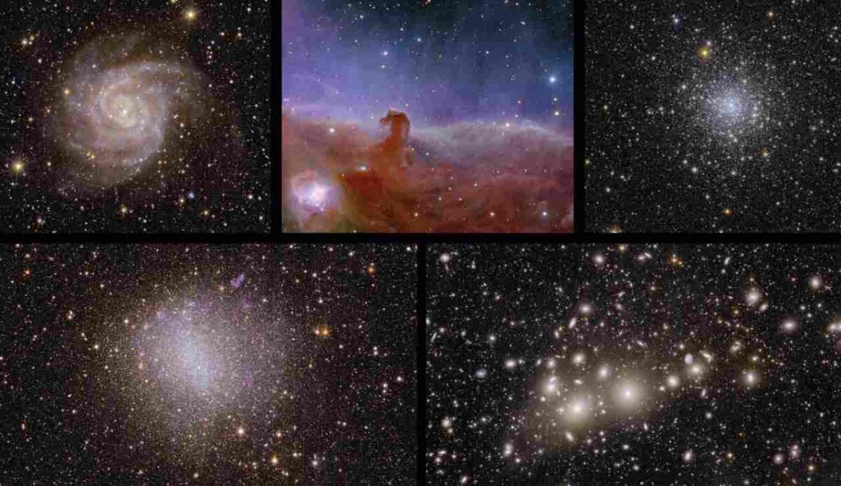 L'universo non è poi così buio: quasi un anno e mezzo fa Euclid rivelava le sue prime immagini a colori del cosmo - Prime immagini di Euclid (ESA foto) - www.aerospacecue.it
