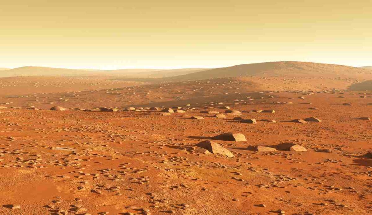 Mars Sample Return: nuovo metodo per rilevare la vita nei campioni provenienti da Marte - Illustrazione della superficie di Marte (Depositphotos FOTO) - aerospacecue.it