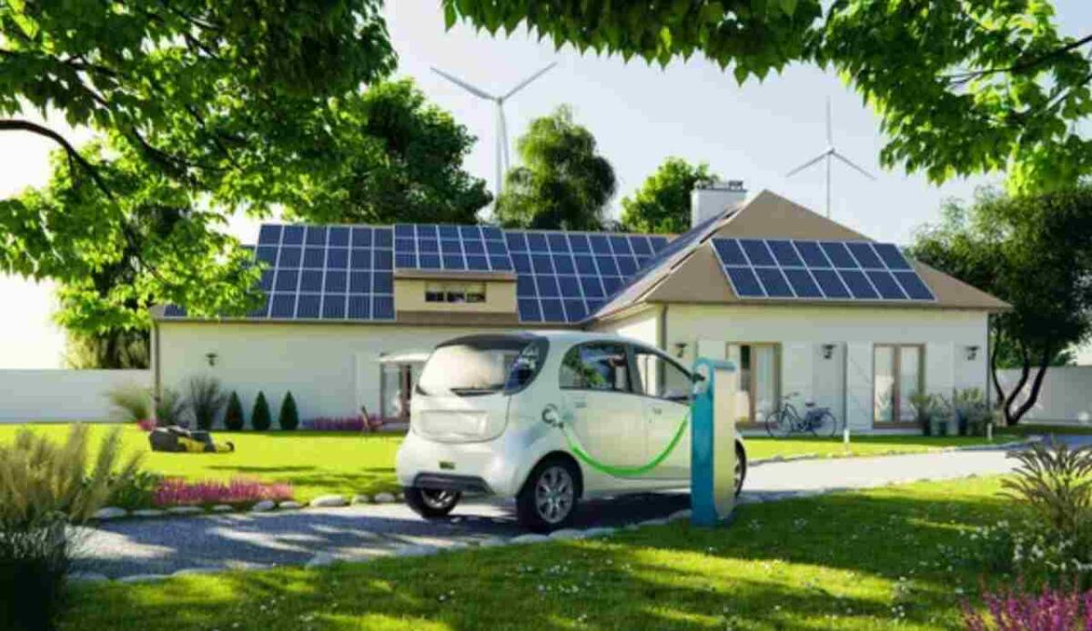 Pannelli solari, auto elettriche e termostati smart potrebbero ridurre del 40% i blackout energetici - Pannelli solari e auto elettriche (Depositphotos foto) - www.energycue.it