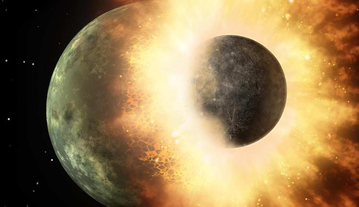 Le collisioni planetarie hanno privato Terra e Marte di elementi essenziali: lo dimostrano i meteoriti - Illustrazione di una collisione planetaria (Pixabay FOTO) - www.sciencecue.it