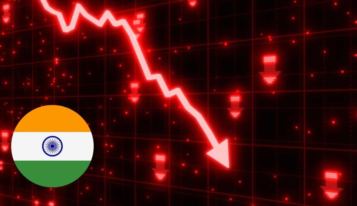 Crollo della Borsa indiana: persi 900 miliardi di dollari, il peggiore calo in 29 anni - Crollo del mercato indiano (Canva foto) - www.financecue.it