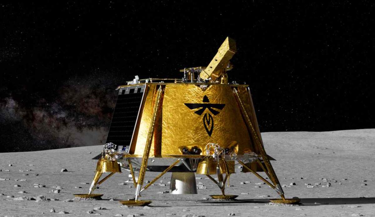 Missione compiuta: Blue Ghost atterra con successo sulla Luna, un traguardo storico - Lander Blue Ghost sulla superficie lunare (Firefly Aerospace foto) - www.aerospacecue.it