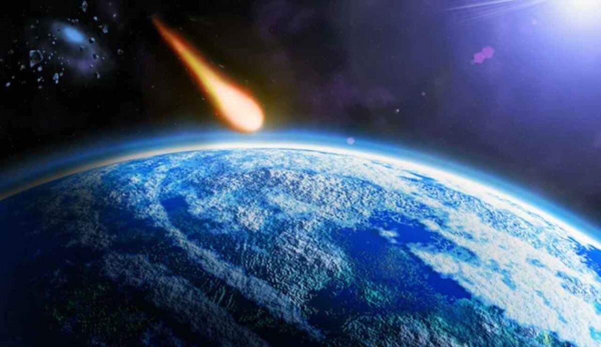 Asteroide da 500 metri: la simulazione svela un calo termico di 4°C e il crollo del 30% della fotosintesi - Asteroide in collisione con la Terra (Depositphotos foto) - www.aerospacecue.it