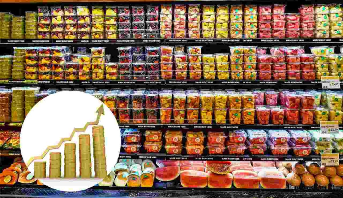 Politiche climatiche e prezzi alimentari: nei paesi poveri il cibo costerà il doppio entro il 2050 - Prezzo alimenti in aumento scaffali supermercato (Canva foto) - managementcue.it