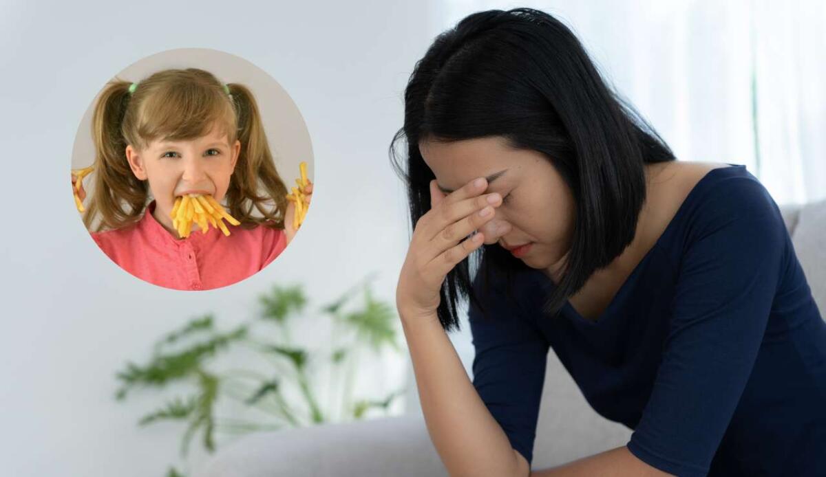 La depressione materna può portare i bambini a mangiare emotivamente - Depressione e fame emotiva nei bambini illustrazione (Canva foto) - www.biomedicalcue.it