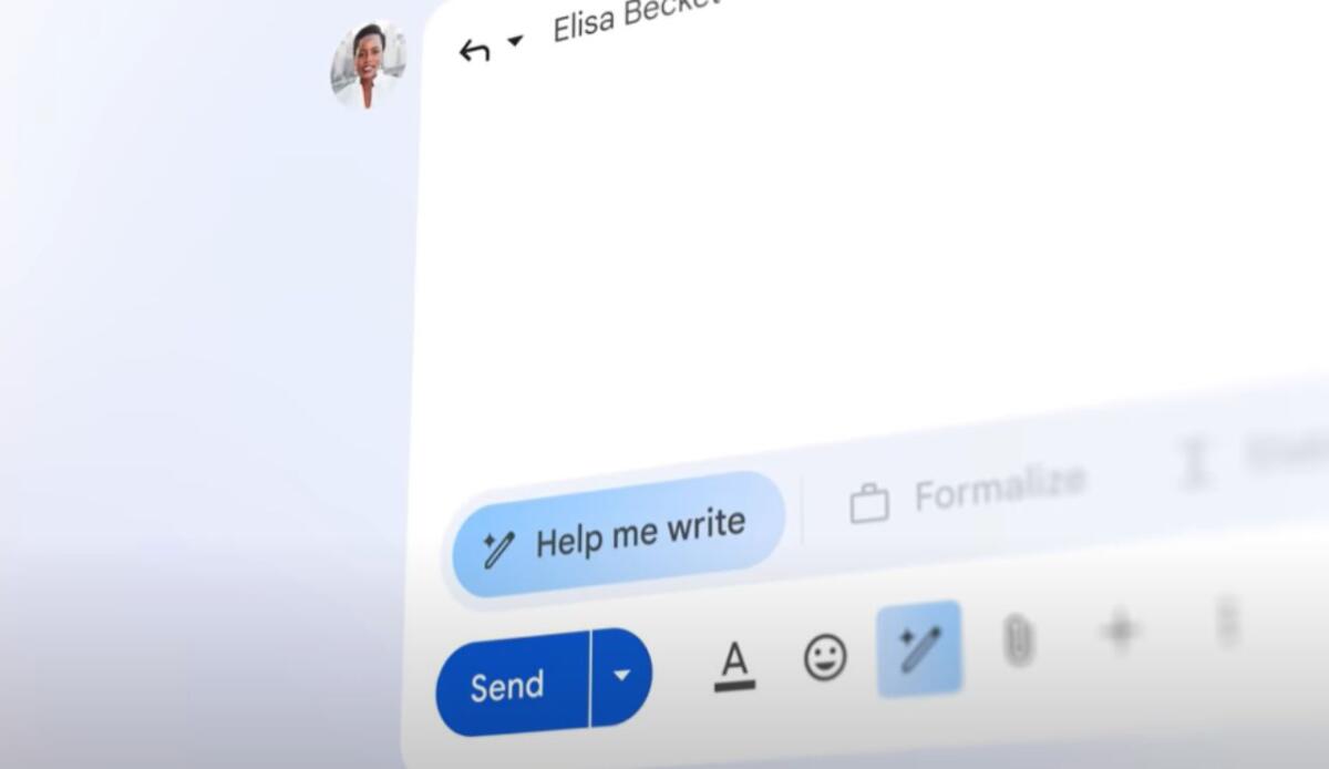 Google vuole scrivere le tue email al posto tuo: il piano (molto reale) per l'IA del futuro - Creazione di email Gmail con IA (screenshot Google/YouTube) - systemcue.it