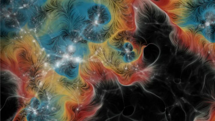Illustrazione di segnali radio (IllustrisTNG foto) - www.aerospacecue.it