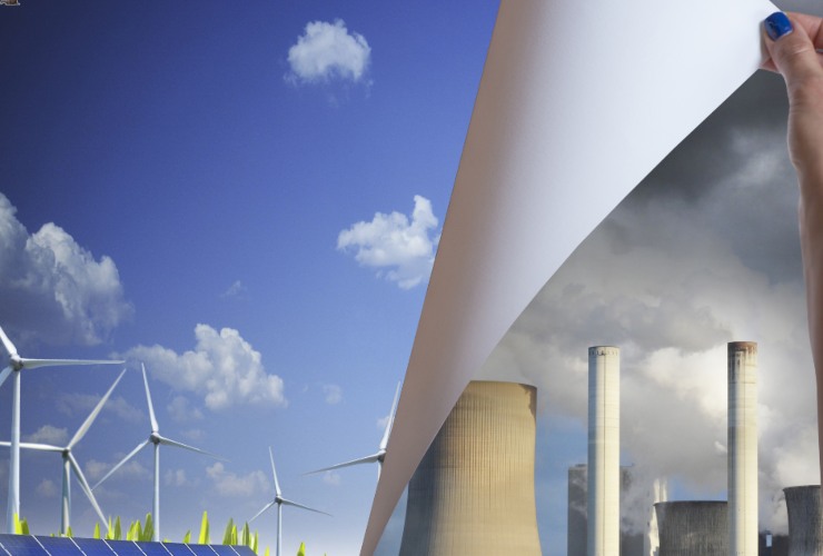 Illustrazione della transizione energetica (Canva FOTO) - energycue.it