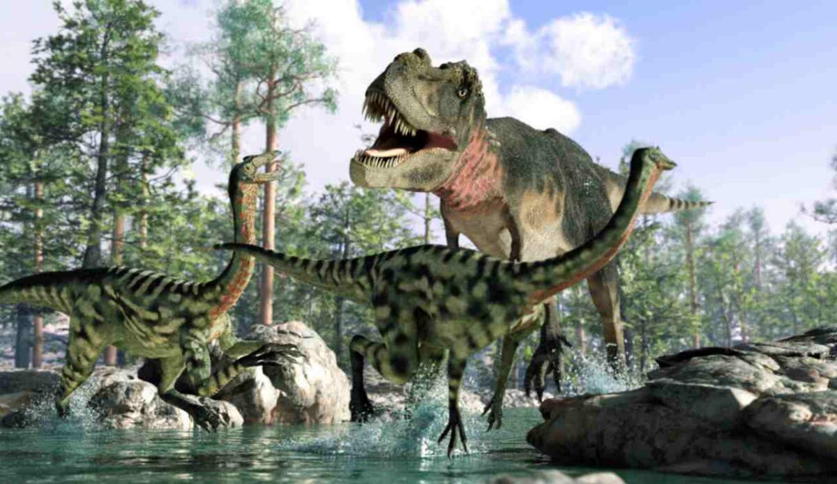 Fango e orme forniscono nuove evidenze: i dinosauri potrebbero essere più lenti di quanto pensassimo - Illustrazione di alcuni dinosauri durante una corsa (Canva FOTO) - sciencecue.it