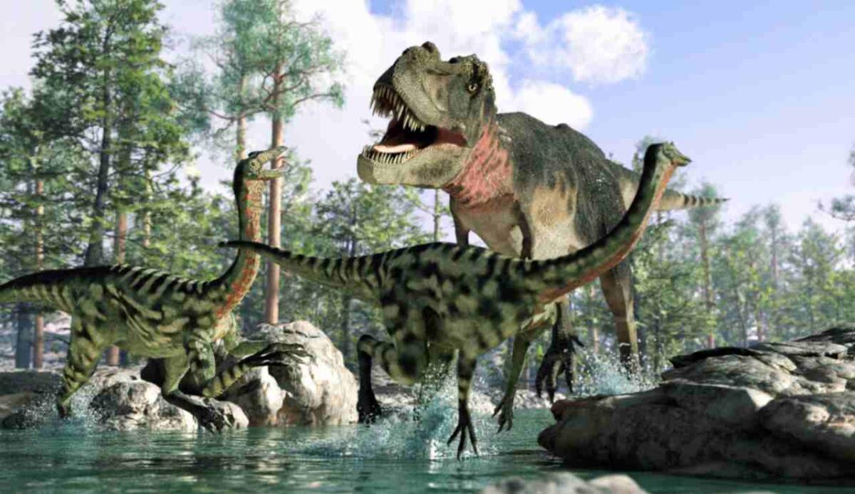 Scoperta una nuova struttura muscolare nella mascella dei dinosauri - Illustrazione di alcuni dinosauri (Canva FOTO) - sciencecue.it