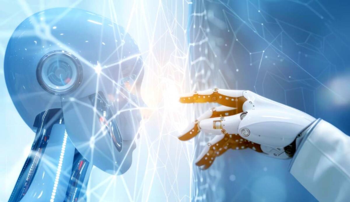 Skild.AI di Amazon lancia un modello AI universale per robot multiuso - Illustrazione di un'AI e di un robot (Canva FOTO) - systemscue.it