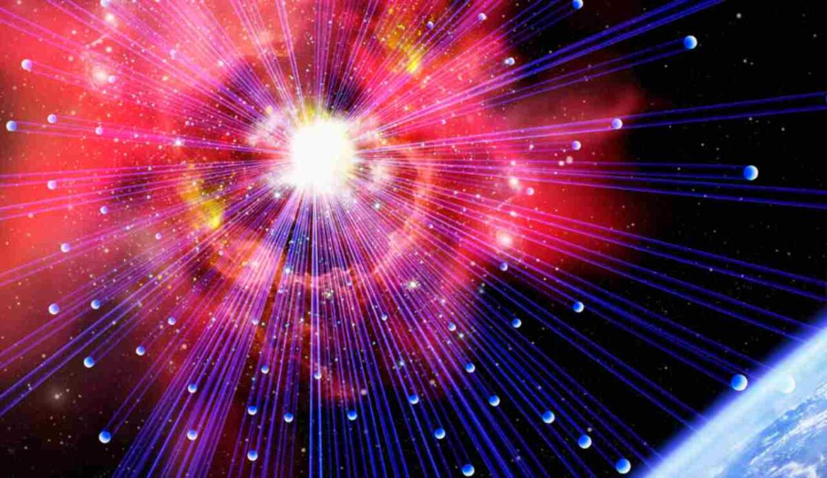 Neutrini: l’esperimento JUNO inizia la presa dati dopo il riempimento con 20.000 tonnellate di scintillatore - Illustrazione di neutrini (Canva FOTO) - systemscue.it