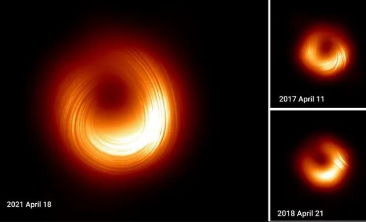 Buco nero M87* nuove immagini negli anni (science.com foto) - www.aerospacecue.it