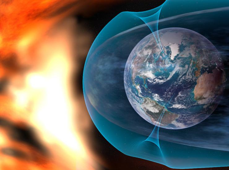Illustrazione del campo magnetico terrestre (Canva FOTO) - sciencecue.it