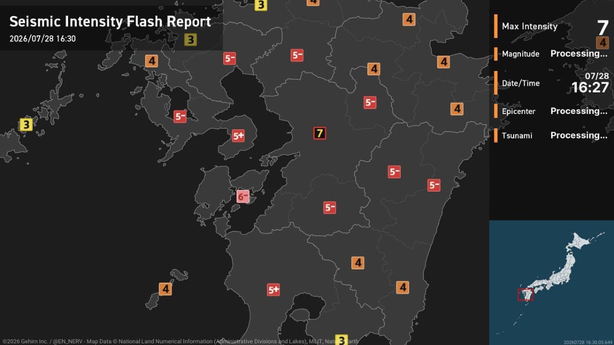 Terremoto in Giappone, scossa di magnitudo 7.1 a Kumamoto: è il livello massimo della scala Shindo