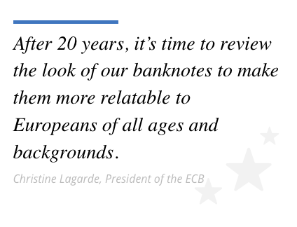 Parole di Christine Lagarde sulle nuove banconote euro