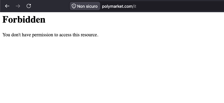 Polymarket bloccato in Italia