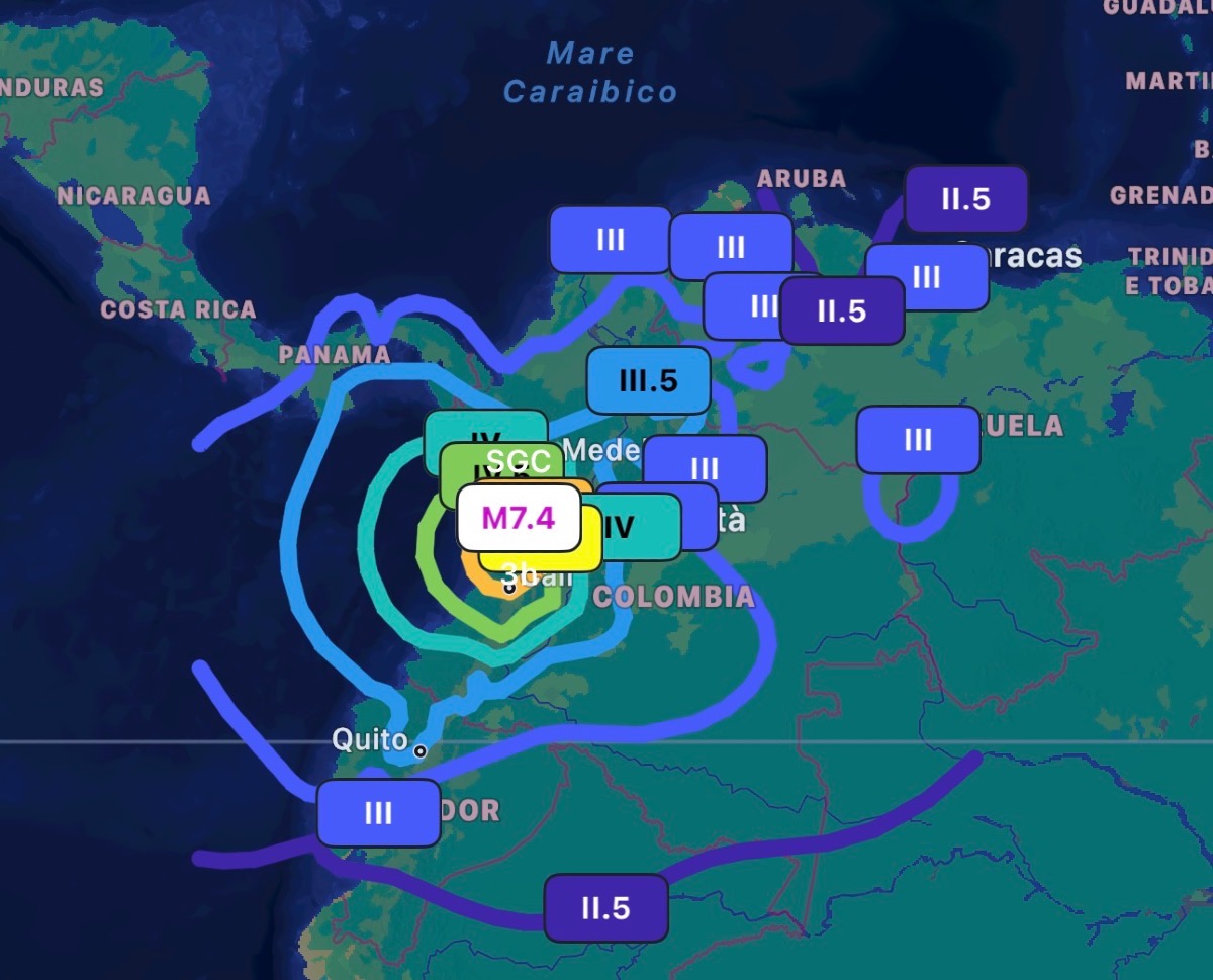 Terremoto magnitudo 7.4 in Colombia: vittime e crolli - App Rilevatore Terremoti
