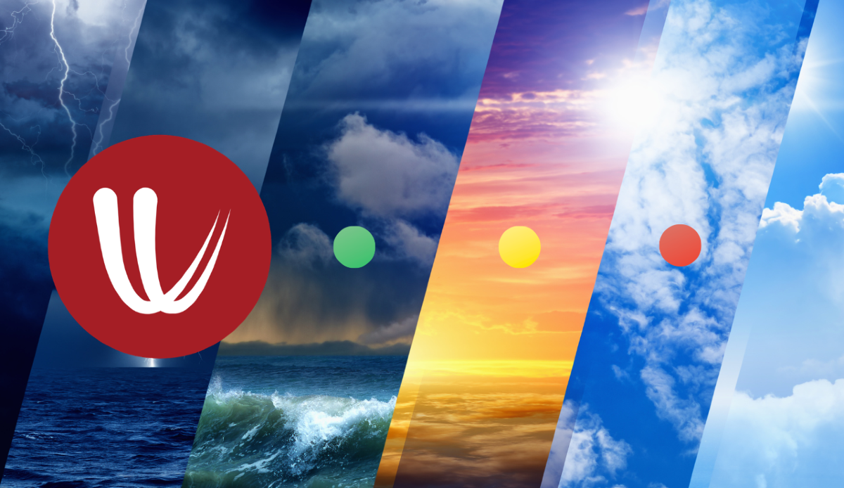 Windy mostra con un pallino colorato quanto fidarsi della previsione meteo - Canva