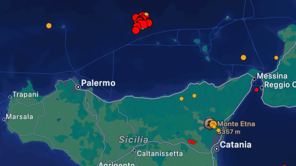 Terremoto Mw 5.5 al largo delle Eolie, avvertito da Palermo a Catania