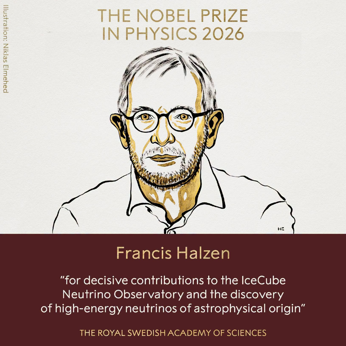 Premio Nobel per la Fisica 2026 a Francis Halzen