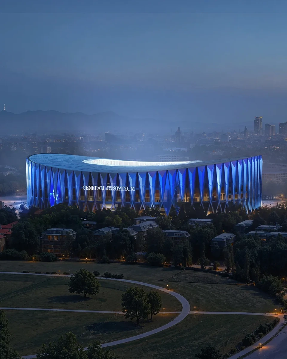 Render del Generali Stadium presentato ieri